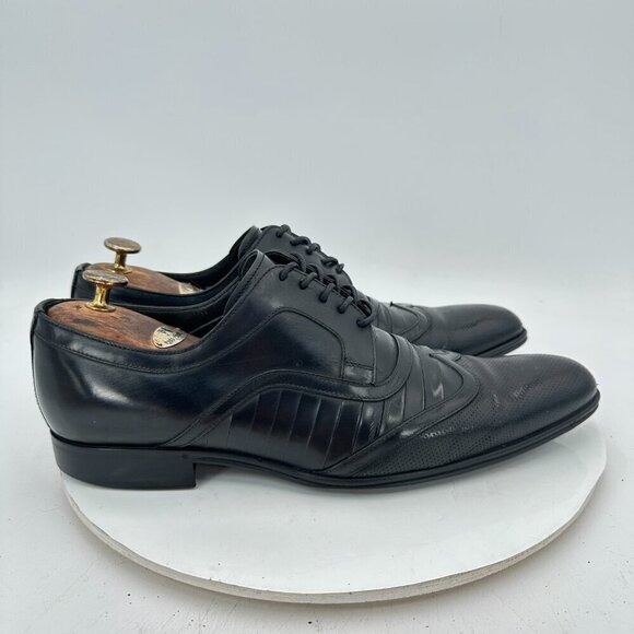 Dolce & Gabbana Men Size 8 Black Genuine Leather Lace Up Derby Dress Shoes main image 8